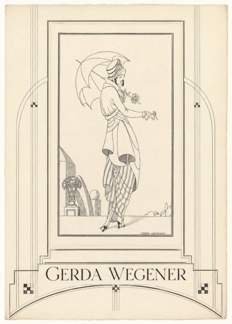 Gerda Wegener Elegant Figure with Parasol No6 - Póster