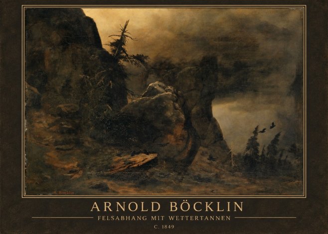 Arnold Böcklin Felsabhang Mit Wettertannen No1 - Póster