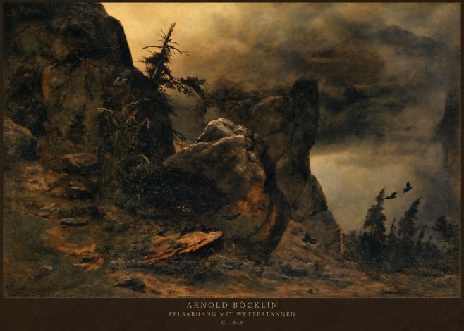 Arnold Böcklin Felsabhang Mit Wettertannen No2 - Póster