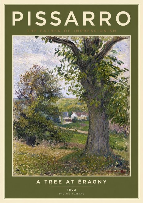 Pissarro The Oak at Éragny No2 - Póster