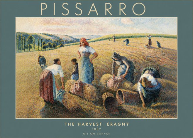 Pissarro The Harvest, Éragny No2 - Póster