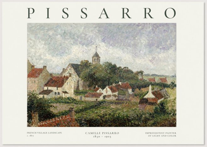 Pissarro French Village Landscape No1 - Póster