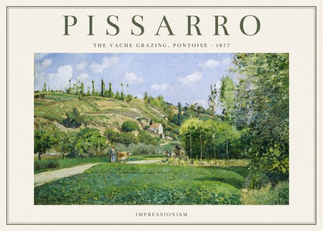Pissarro The Vache Grazing, Pontoise · 1877 No1 - Póster