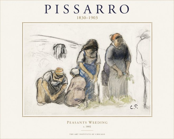 Pissarro Peasants Weeding No1 - Póster
