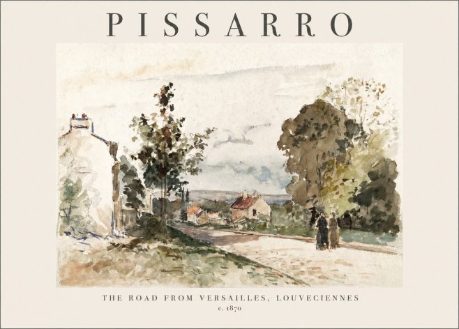 Pissarro The Road from Versailles, Louveciennes No1 - Póster