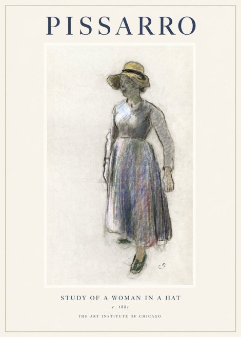 Pissarro Study of a Woman in a Hat No1 - Póster