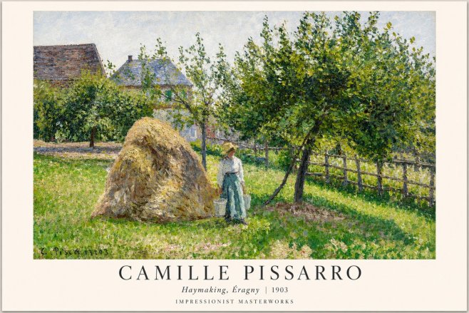 Pissarro Haymaking, Éragny No1 - Póster