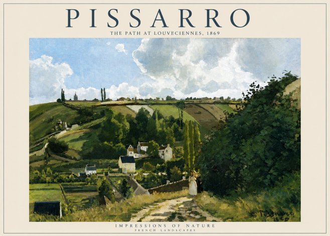 Pissarro The Path at Louveciennes, 1869 No6 - Póster