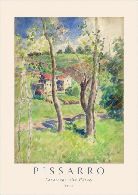 Pissarro Landscape with Houses No1 - Póster