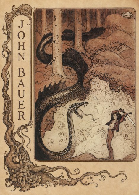 John Bauer The Boy and the Serpent No2 - Póster