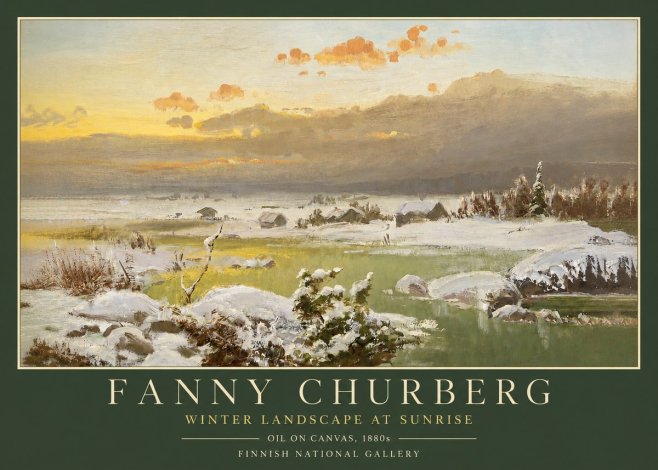 Fanny Churberg Winter Landscape at Sunrise No3 - Póster