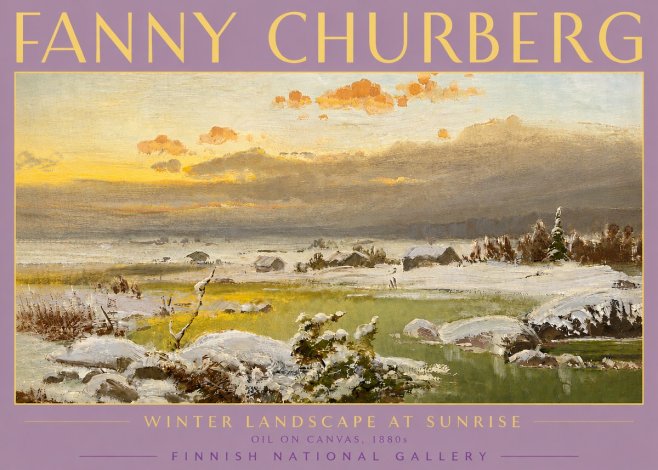 Fanny Churberg Winter Landscape at Sunrise No6 - Póster