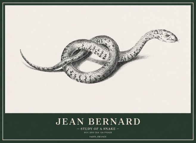 Jean Bernard Study of a Snake No1 - Póster