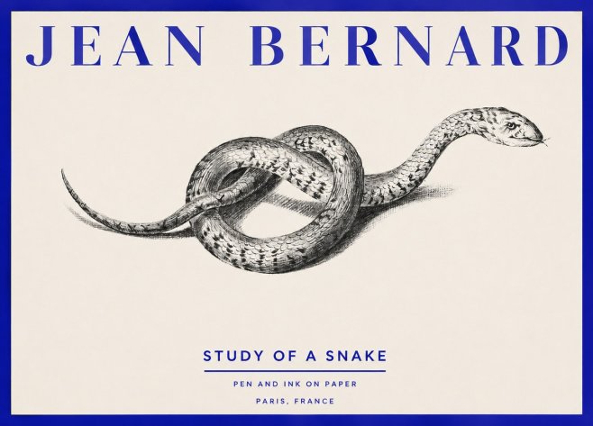 Jean Bernard Study of a Snake No2 - Póster