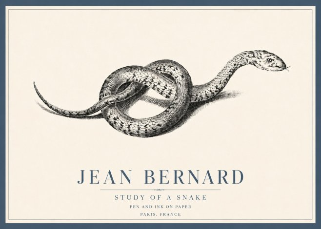 Jean Bernard Study of a Snake No4 - Póster