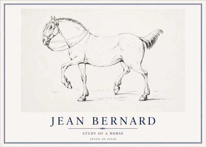 Jean Bernard Study of a Horse XVI No3 - Póster