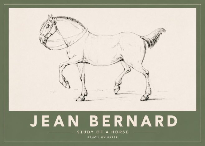 Jean Bernard Study of a Horse XVI No4 - Póster