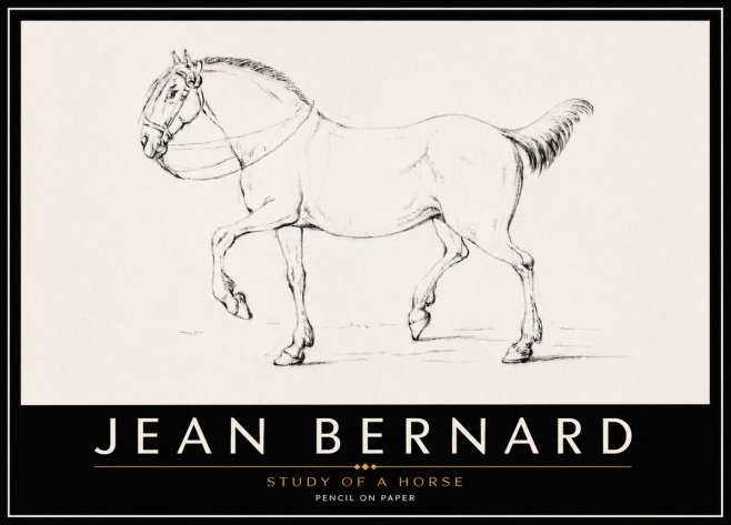 Jean Bernard Study of a Horse XVI No6 - Póster