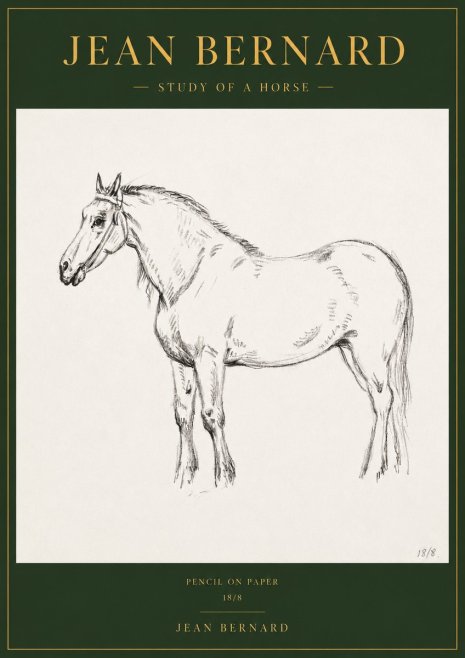 Jean Bernard Study of a Horse XVII No3 - Póster