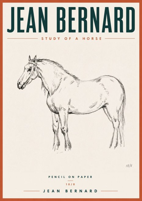 Jean Bernard Study of a Horse XVII No6 - Póster