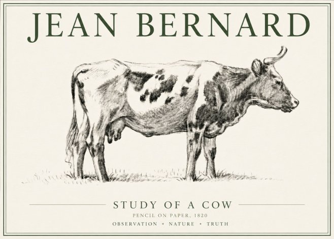 Jean Bernard Study of a Cow XX No6 - Póster