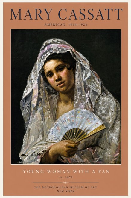 Mary Cassatt Young Woman with a Fan II No6 - Póster