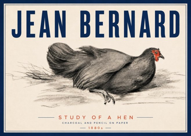 Jean Bernard Study of a Hen No5 - Póster