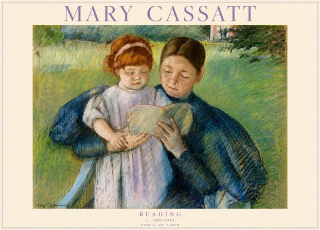 Mary Cassatt Reading No3 - Póster
