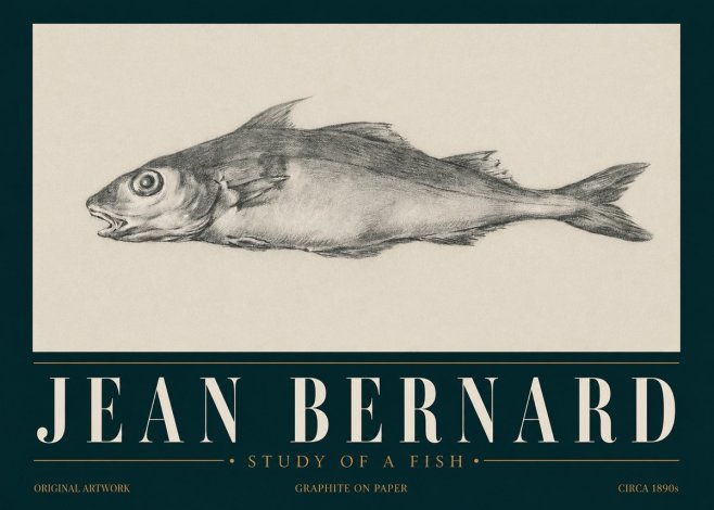 Jean Bernard Fish Study I No6 - Póster