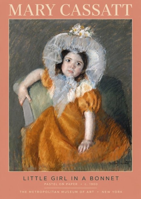 Mary Cassatt Little Girl in a Bonnet No2 - Póster