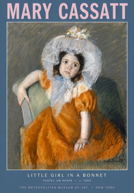 Mary Cassatt Little Girl in a Bonnet No5 - Póster