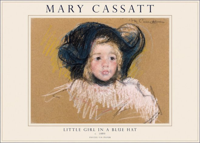 Mary Cassatt Little Girl in a Blue Hat No1 - Póster