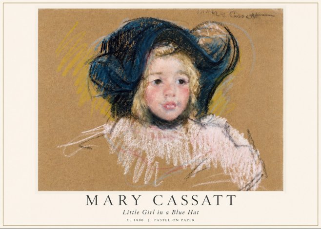 Mary Cassatt Little Girl in a Blue Hat No6 - Póster