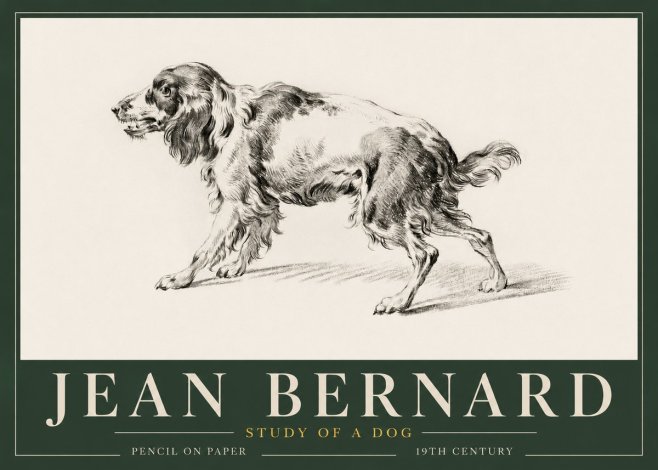 Jean Bernard Study of a Dog V No3 - Póster