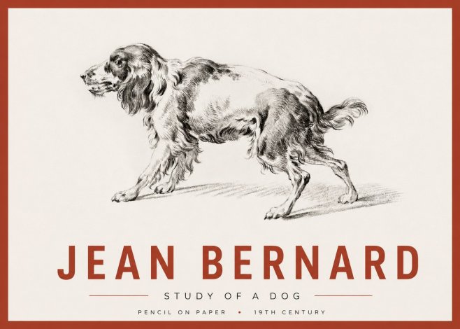 Jean Bernard Study of a Dog V No4 - Póster