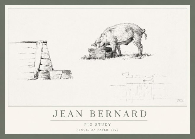 Jean Bernard Pig Study No1 - Póster