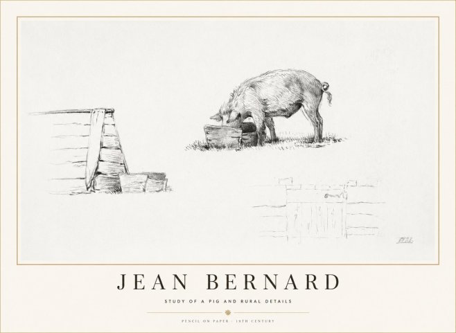 Jean Bernard Pig Study No2 - Póster