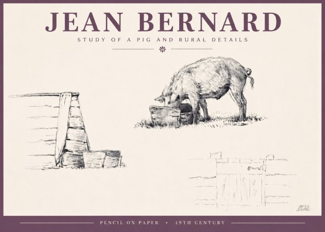 Jean Bernard Pig Study No5 - Póster