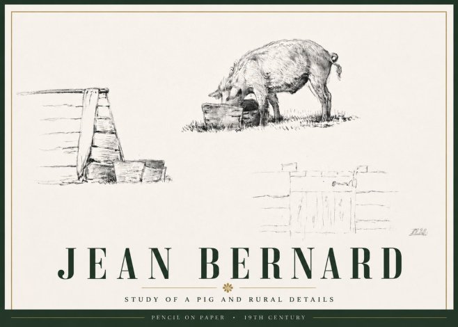 Jean Bernard Pig Study No6 - Póster