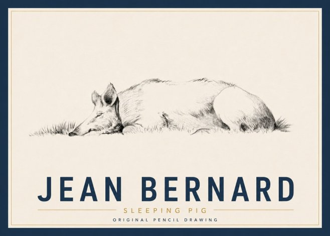 Jean Bernard Sleeping Pig II No6 - Póster