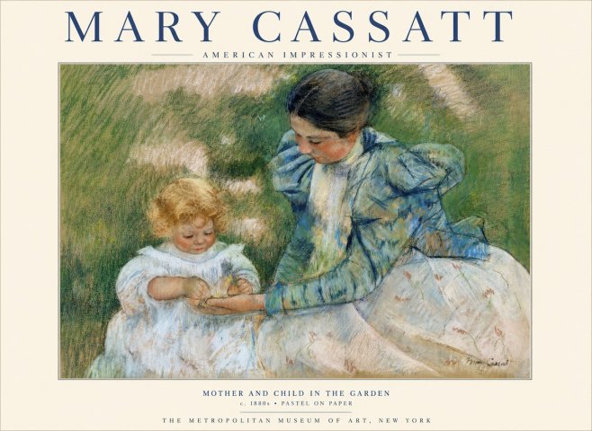 Mary Cassatt Mother and Child in the Garden No3 - Póster