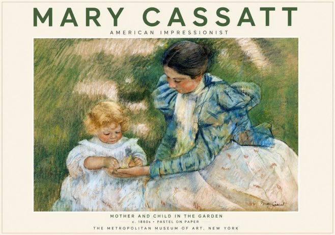 Mary Cassatt Mother and Child in the Garden No5 - Póster