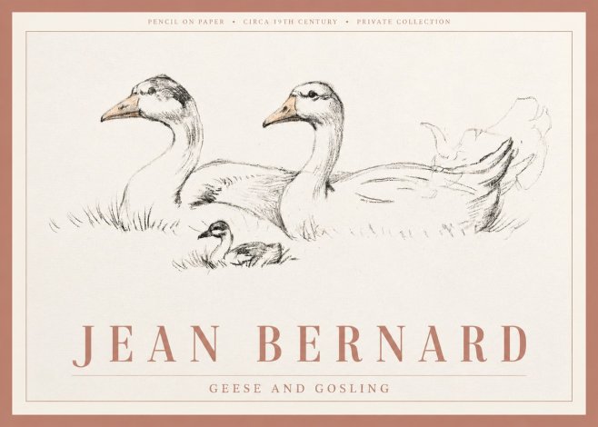 Jean Bernard Study of Geese No4 - Póster