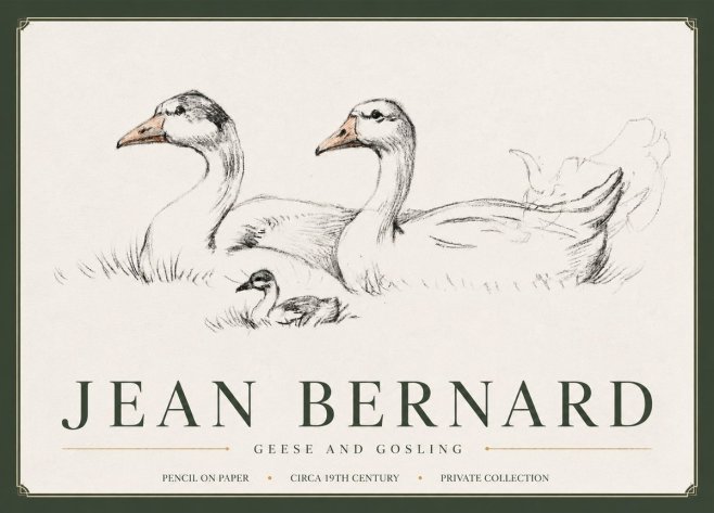 Jean Bernard Study of Geese No6 - Póster
