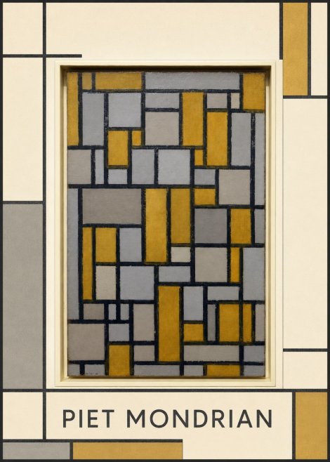 Piet Mondrian Composition in Grey and Yellow No1 - Póster