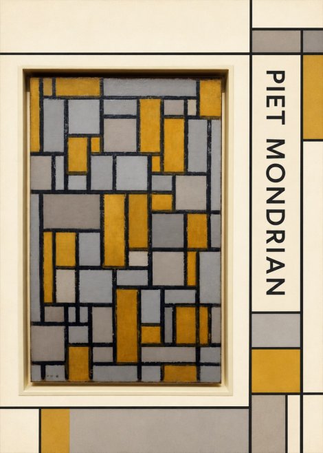 Piet Mondrian Composition in Grey and Yellow No2 - Póster