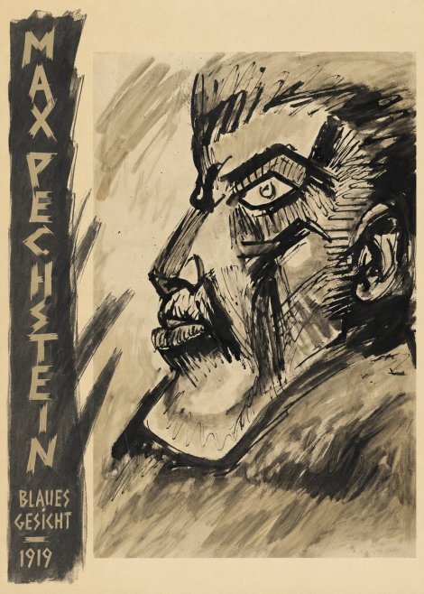 Max Pechstein Blaues Gesicht No2 - Póster
