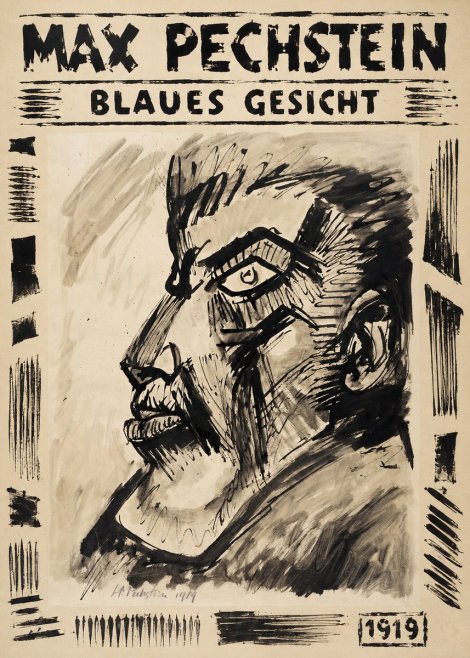 Max Pechstein Blaues Gesicht No6 - Póster