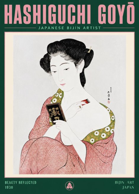 Hashiguchi Goyō Beauty Reflected No3 - Póster
