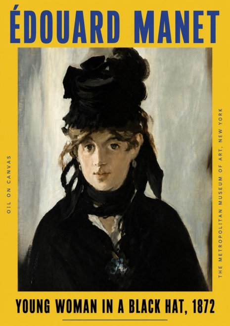 Édouard Manet Young Woman in a Black Hat, 1872 No4 - Póster